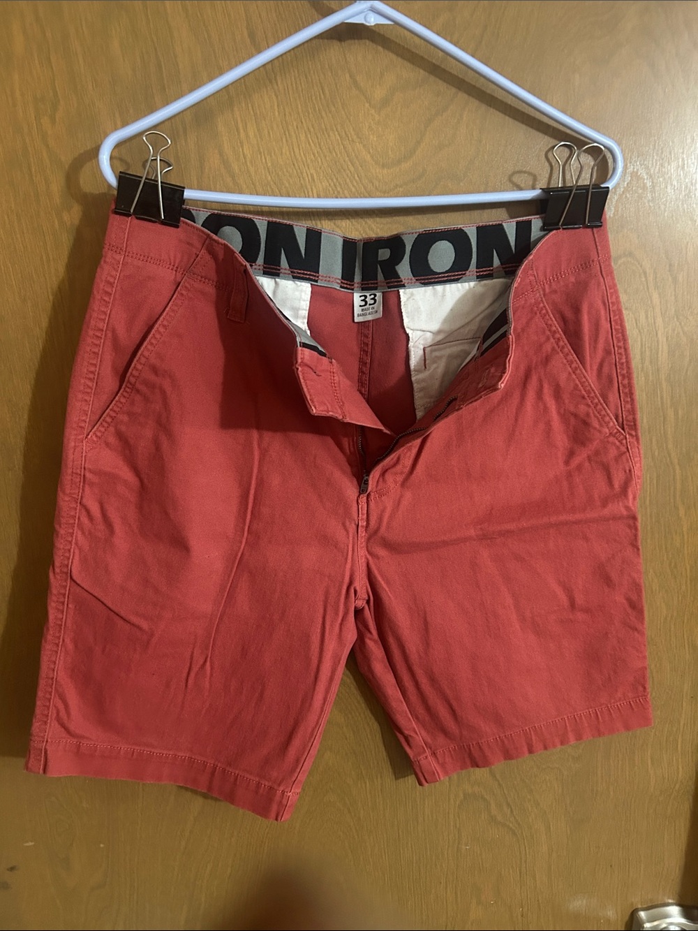 Men's Red Casual Cotton Shorts